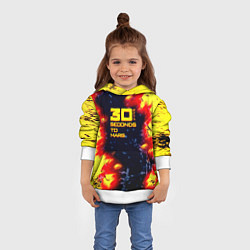 Толстовка-худи детская Thirty Seconds to Mars огненное лого, цвет: 3D-белый — фото 2
