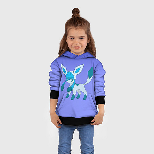 Детская толстовка Glaceon Pokemon / 3D-Черный – фото 4