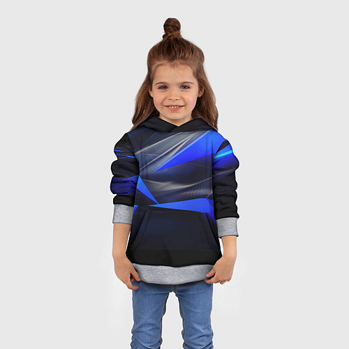 Детская толстовка Black and blue abstract background sport style / 3D-Меланж – фото 4