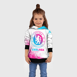 Толстовка-худи детская Chelsea neon gradient style, цвет: 3D-черный — фото 2