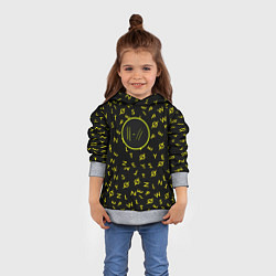 Толстовка-худи детская Twenty one pilots pattern rock yellow, цвет: 3D-меланж — фото 2