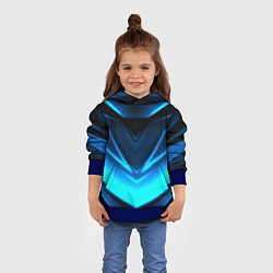 Толстовка-худи детская Geometry stripes неон, цвет: 3D-синий — фото 2
