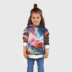 Толстовка-худи детская The cosmic nebula, цвет: 3D-белый — фото 2