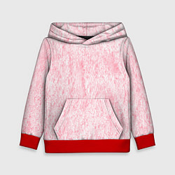 Толстовка-худи детская Розовая плюшевая мягкая текстура, цвет: 3D-красный