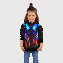 Толстовка-худи детская Неоновый киберкостюм, цвет: 3D-черный — фото 2