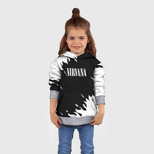 Детская толстовка Nirvana текстура огонь / 3D-Меланж – фото 4