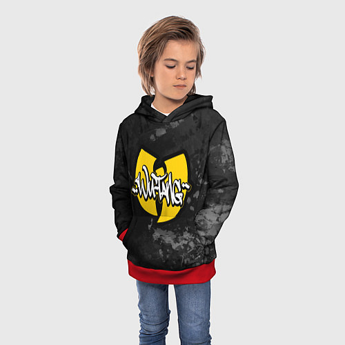 Детская толстовка Wu tang clan logo / 3D-Красный – фото 3