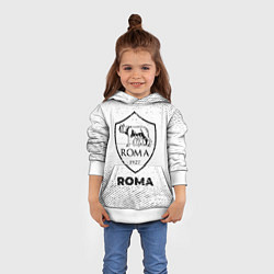 Толстовка-худи детская Roma с потертостями на светлом фоне, цвет: 3D-белый — фото 2