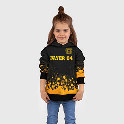 Толстовка-худи детская Bayer 04 - gold gradient посередине, цвет: 3D-черный — фото 2