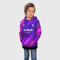 Толстовка-худи детская AC Milan legendary sport grunge, цвет: 3D-черный — фото 2