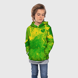 Толстовка-худи детская Зеленые подтеки, цвет: 3D-меланж — фото 2
