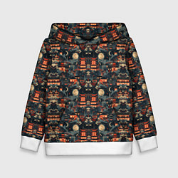 Толстовка-худи детская Японский старый город, цвет: 3D-белый