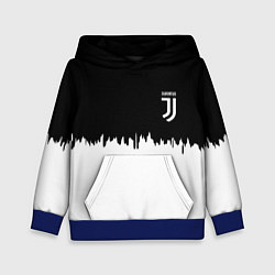 Толстовка-худи детская Juventus белый огонь текстура, цвет: 3D-синий