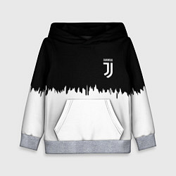 Толстовка-худи детская Juventus белый огонь текстура, цвет: 3D-меланж