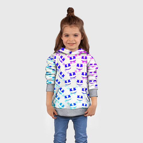 Детская толстовка Marshmello pattern neon / 3D-Меланж – фото 4