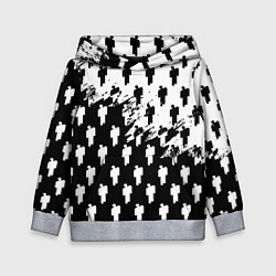 Толстовка-худи детская Billie Eilish pattern black, цвет: 3D-меланж