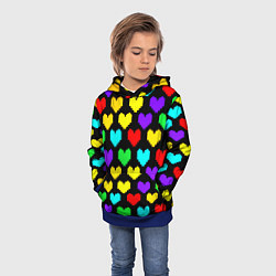 Толстовка-худи детская Undertale heart pattern, цвет: 3D-синий — фото 2