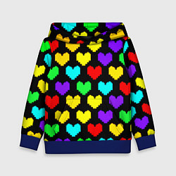 Толстовка-худи детская Undertale heart pattern, цвет: 3D-синий
