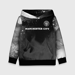 Толстовка-худи детская Manchester City sport на темном фоне посередине, цвет: 3D-черный