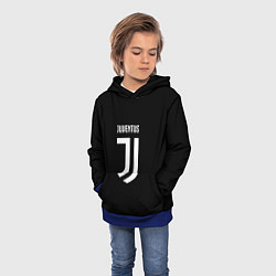 Толстовка-худи детская Juventus sport fc белое лого, цвет: 3D-синий — фото 2