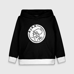 Толстовка-худи детская Ajax fc белое лого, цвет: 3D-белый