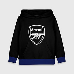 Толстовка-худи детская Arsenal fc белое лого, цвет: 3D-синий