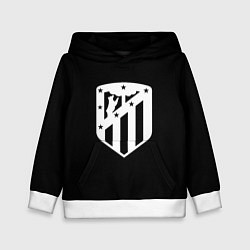 Толстовка-худи детская Атлетико Мадрид белое лого фк, цвет: 3D-белый