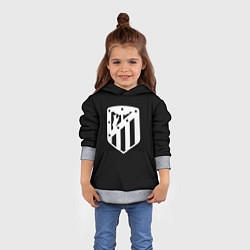 Толстовка-худи детская Атлетико Мадрид белое лого фк, цвет: 3D-меланж — фото 2