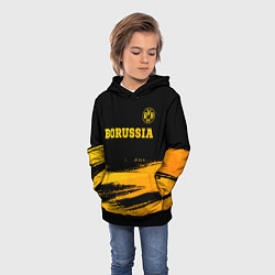 Толстовка-худи детская Borussia - gold gradient посередине, цвет: 3D-черный — фото 2