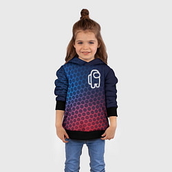 Толстовка-худи детская Among Us неоновые соты, цвет: 3D-черный — фото 2