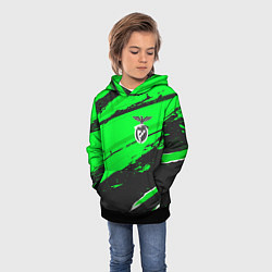 Толстовка-худи детская Benfica sport green, цвет: 3D-черный — фото 2