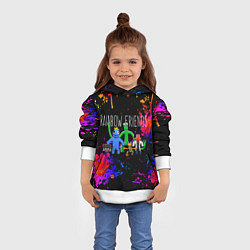 Толстовка-худи детская Roblox радужные друзья и брызги красок, цвет: 3D-белый — фото 2