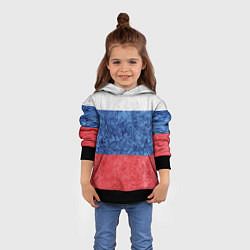 Толстовка-худи детская Флаг России разноцветный, цвет: 3D-черный — фото 2