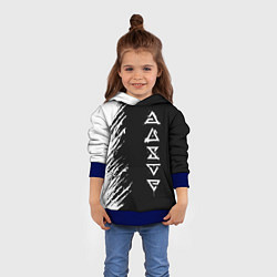 Толстовка-худи детская Ведьмачьи знаки с подтеками, цвет: 3D-синий — фото 2