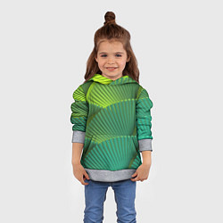 Толстовка-худи детская Объемные веерные столбики, цвет: 3D-меланж — фото 2