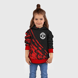 Толстовка-худи детская Manchester United sport grunge, цвет: 3D-красный — фото 2