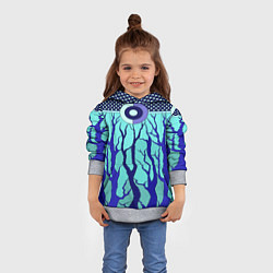 Толстовка-худи детская Turquoise abstraction, цвет: 3D-меланж — фото 2