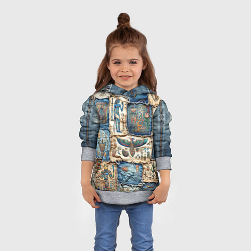 Детская толстовка Пэчворк из Египетских мотивов / 3D-Меланж – фото 4