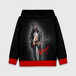 Толстовка-худи детская Слэш музыкант группы Guns N Roses, цвет: 3D-красный