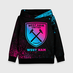 Толстовка-худи детская West Ham - neon gradient, цвет: 3D-черный