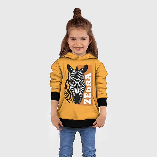 Детская толстовка Zebra head / 3D-Черный – фото 4