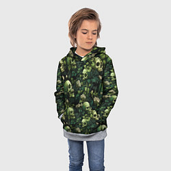 Толстовка-худи детская Поле черепов с цветами, цвет: 3D-меланж — фото 2