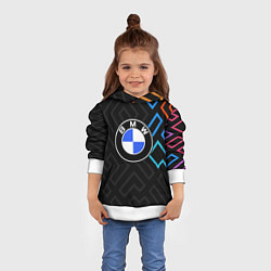 Толстовка-худи детская Bmw абстракция, цвет: 3D-белый — фото 2