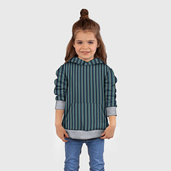 Толстовка-худи детская Чёрный в ярко-синюю полоску, цвет: 3D-меланж — фото 2