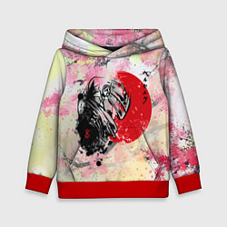 Толстовка-худи детская Berserk sakura samurai, цвет: 3D-красный