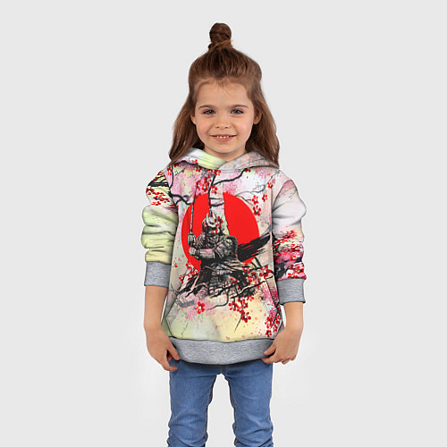 Детская толстовка Samurai v sakure / 3D-Меланж – фото 4