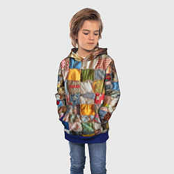Толстовка-худи детская Patchwork - ai art, цвет: 3D-синий — фото 2