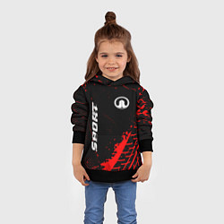 Толстовка-худи детская Great Wall red sport tires, цвет: 3D-черный — фото 2