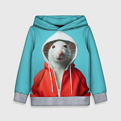 Толстовка-худи детская Крыс в балахоне, цвет: 3D-меланж