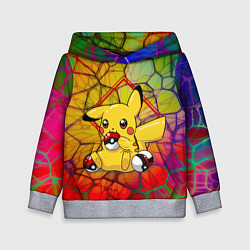 Толстовка-худи детская Pikachu pokeballs, цвет: 3D-меланж